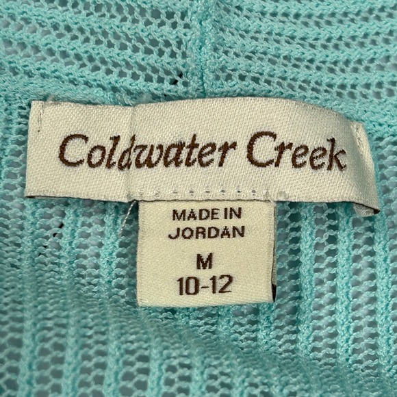 Coldwater Creek Women Open Front Knit Cardigan Sweater Size M Pastel Green Beach - Picture 3 of 8